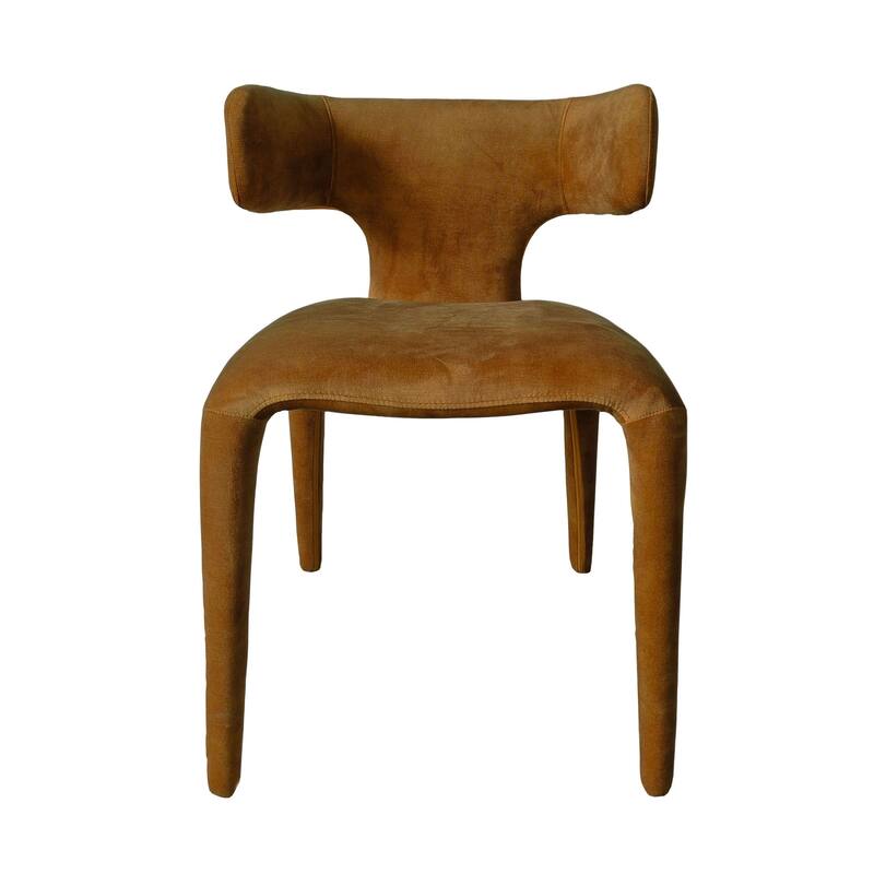 Modrest Saehee Modern Camel Velvet Fabric Dining Chair