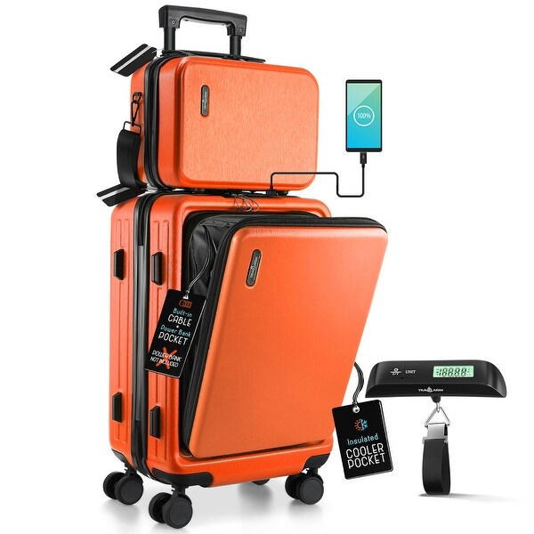 Empyrean Hard-Side Carry-On Luggage with Scale & Spinner Wheels