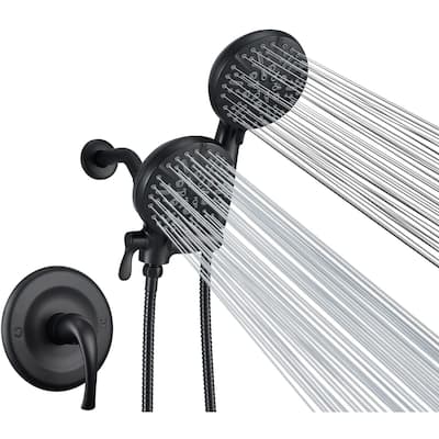 Shower Faucet Set with 5 in. Head Complete Shower System Matte Black
