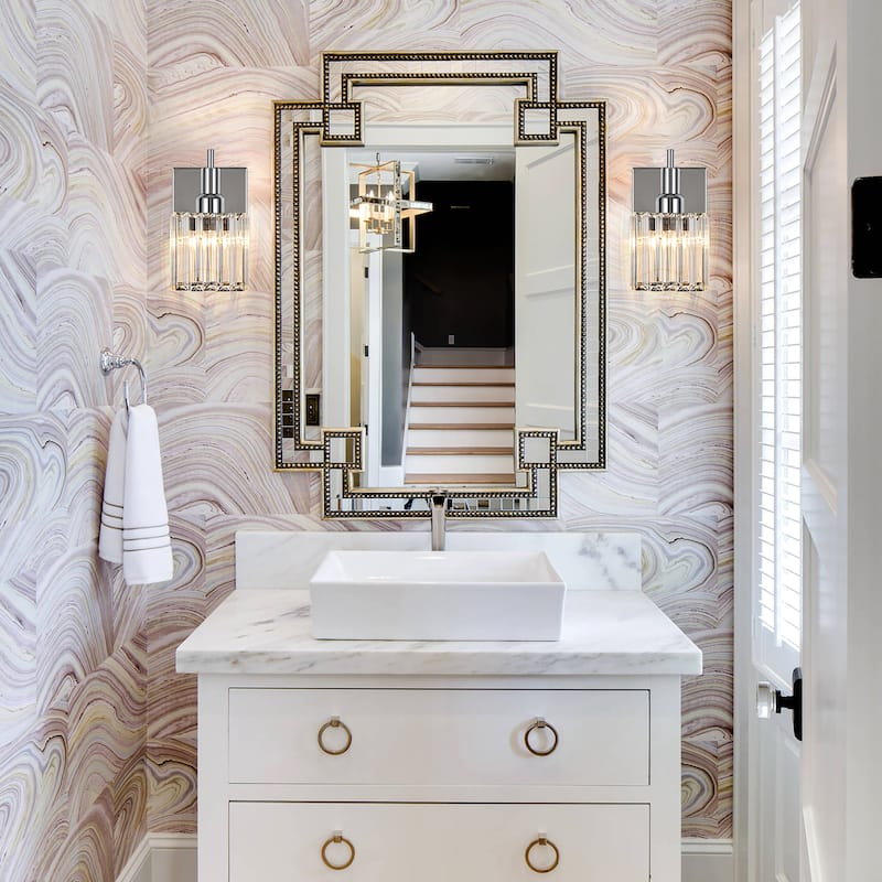 2/3/4-Light Modern Bathroom Crystal Vanity Light Wall Sconces