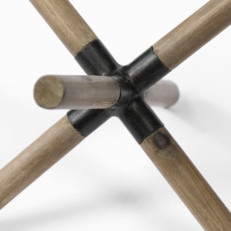 HomeRoots 6" Brown Metal And Wood Modern Abstract Tabletop Sculpture
