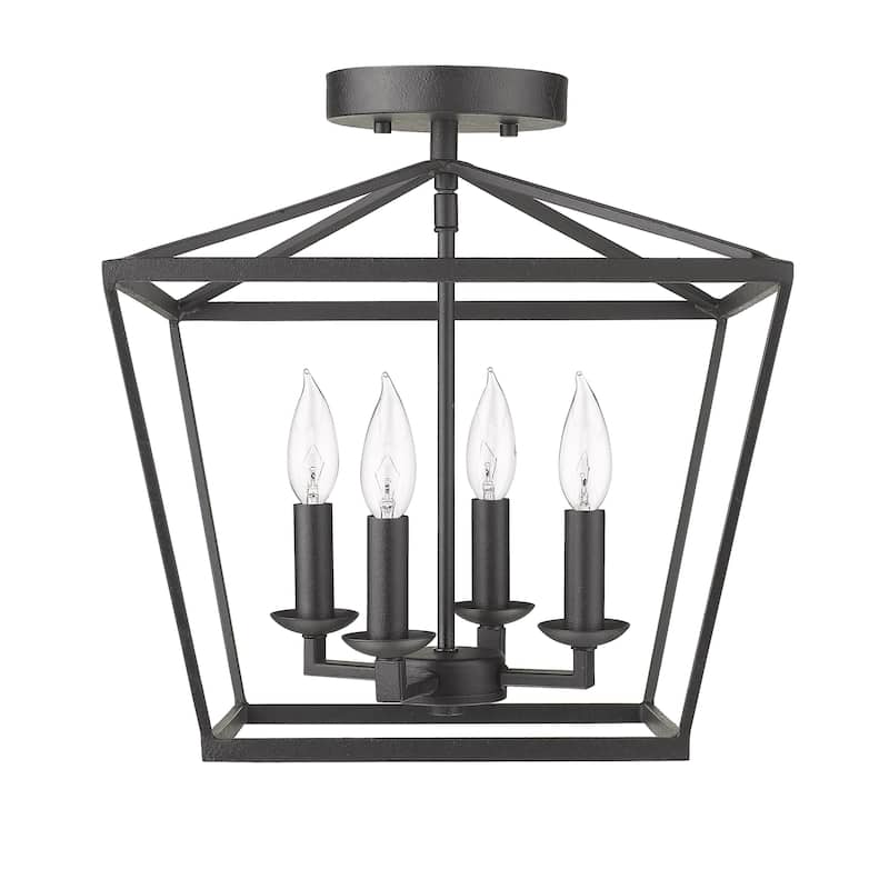 Mini Lantern Ceiling Light and Pendant in Black