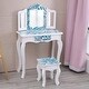 preview thumbnail 2 of 9, Kids Three-Fold Mirror Dressing Table Vanity Table Set