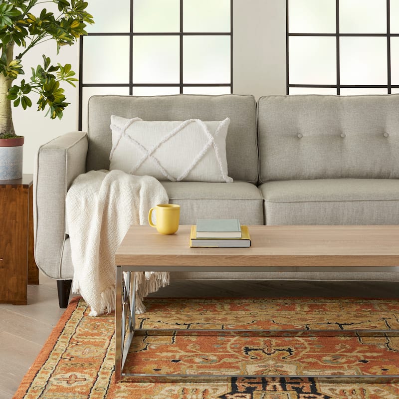 Mina Victory Distressed Diamond Boho Throw Pillow