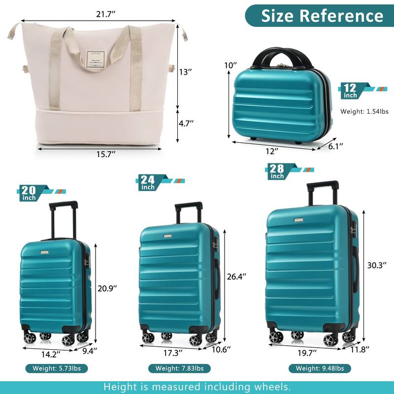 Hardshell Luggage Lightweight Luggage with Expandable Storage Space, Zipper Pocket and Universal Wheels for Business Travel