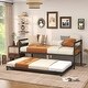 preview thumbnail 3 of 3, Twin size Industrial Farmhouse Metal Wood Daybed with Trundle Bed Frame - Multi