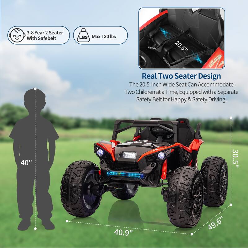 24V 2-Seater Ride-On Truck for Kids Ages 3–12, Electric Car with Remote Control