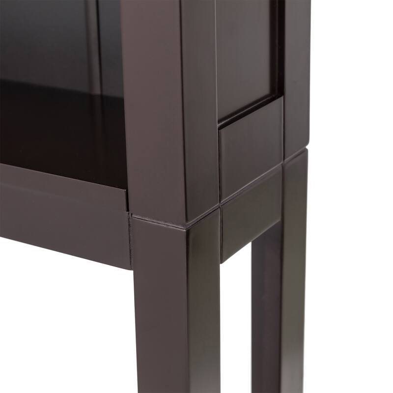 Glitzhome 5.8FT Espresso/ Walnut Bathroom Storage Cabinet Spacesaver Organizer