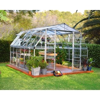 Americana 12 ft. x 12 ft.Hybrid Silver/Clear DIY Greenhouse Kit - 12ft. x12ft