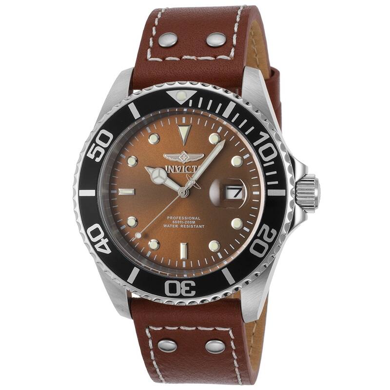 Invicta Men's 22070 Pro Diver Quartz 3 Hand Brown Dial Watch
