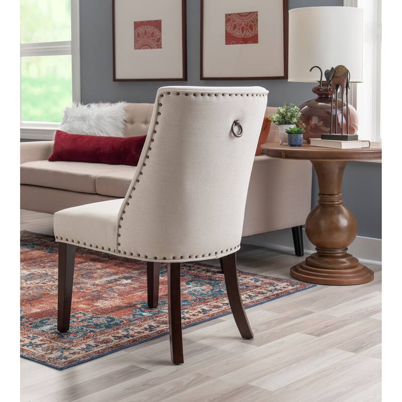 Linon Allard Modern Dining Chairs with Espresso Legs (Set of 2)