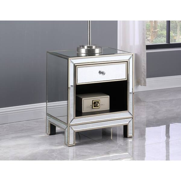 Best Master Furniture Silver Mirrored Metallic Gold End Table Bed Bath & Beyond 33643290