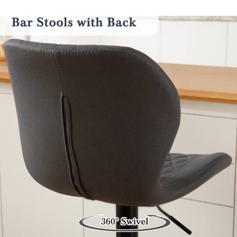 HOMYKA Swivel Adjustable Height Stool Set of 4