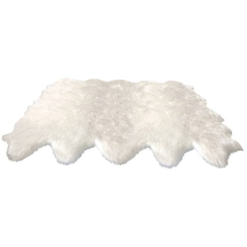 Dynasty Natural 10-pelt Luxury Long Wool Sheepskin Shag Rug