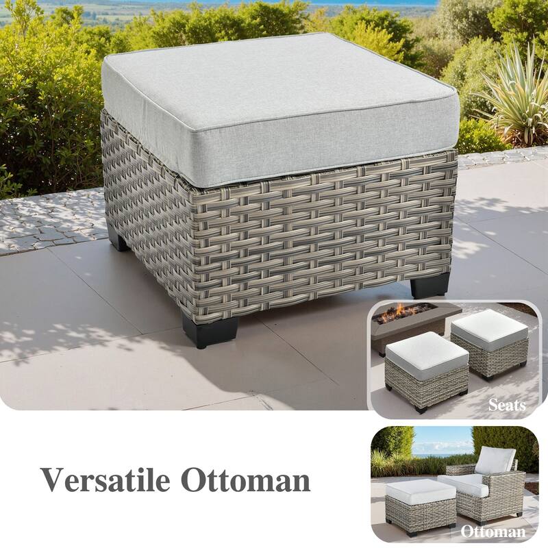 OVIOS 8-Piece T Shaped Seat Swivel Chair Patio Conversation Set