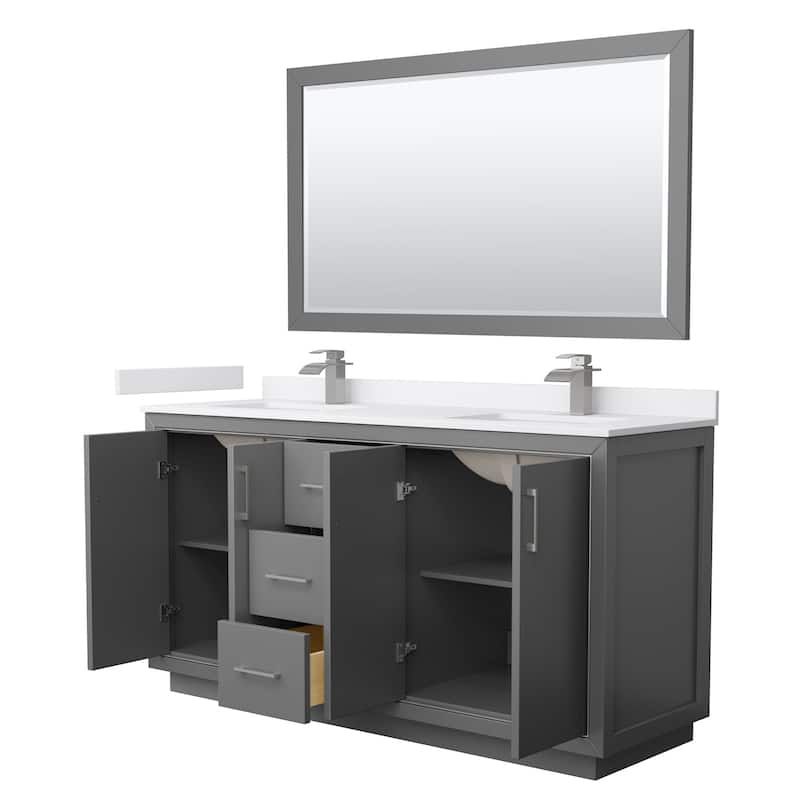 Wyndham Collection WCF1111-66D-VCA-M58 Icon 66" Free Standing Double