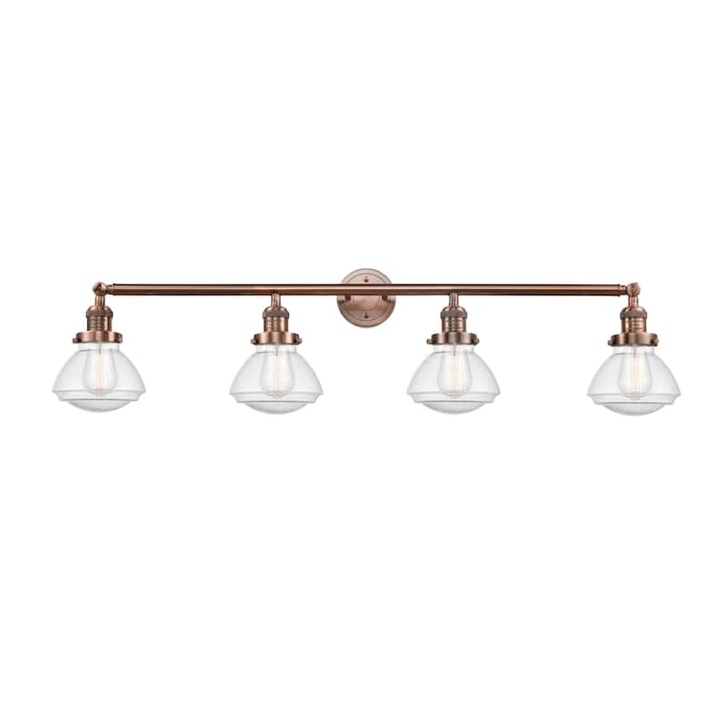 Innovations Lighting Olean 4 Light 43" Wide Bathroom Vanity Light - Antique Copper / Seedy
