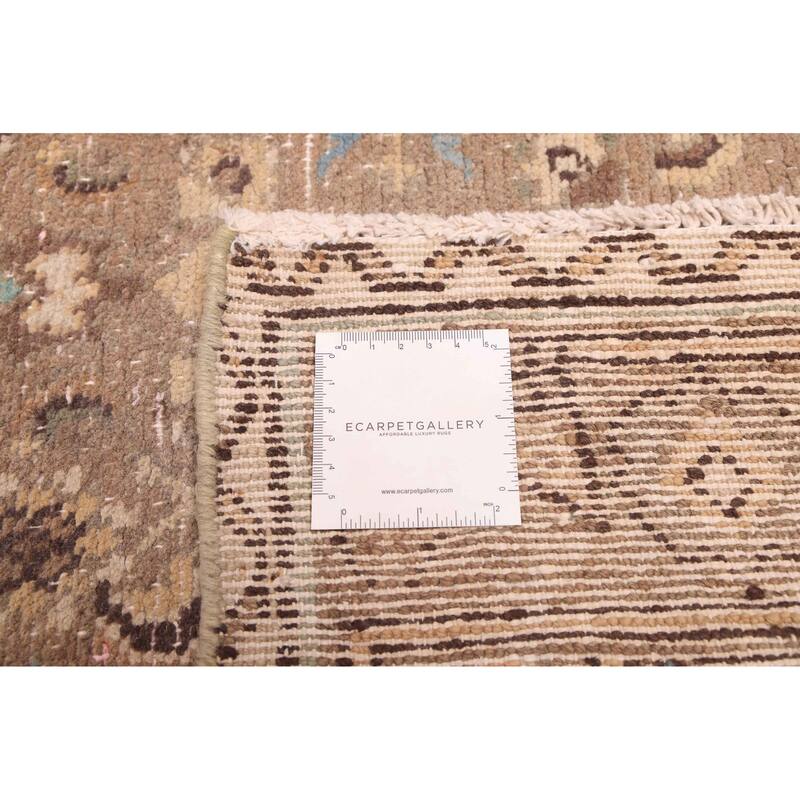 ECARPETGALLERY Hand-knotted Antalya Vintage Brown Wool Rug - 3'9 x 12'3