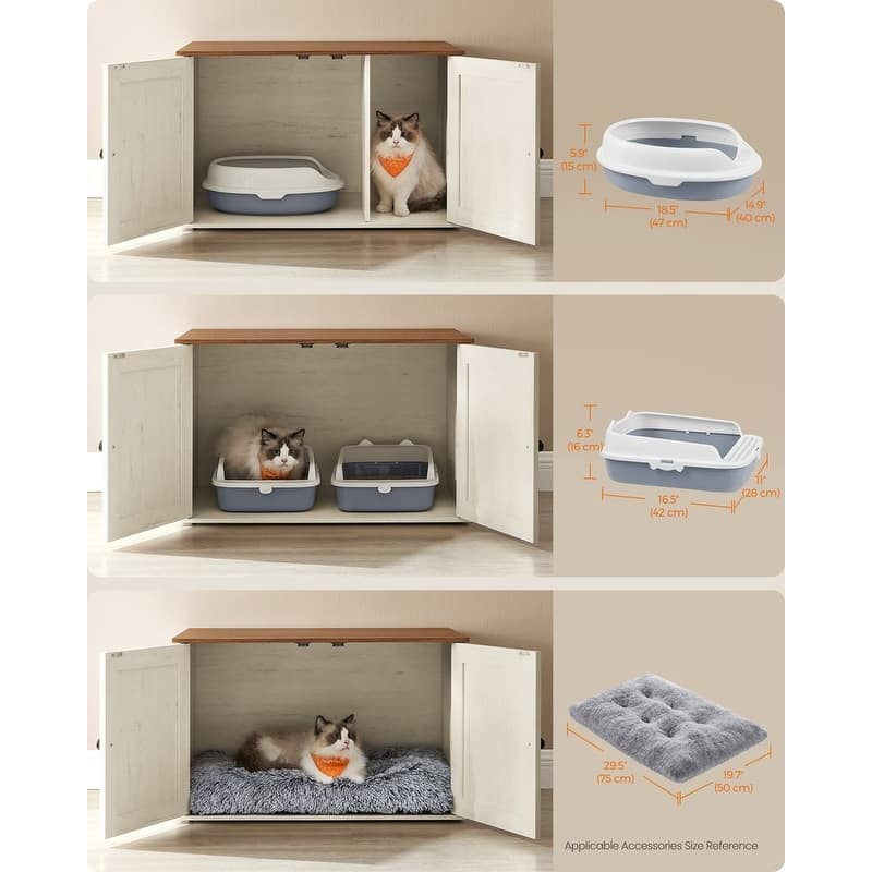 Hidden Cat Litter Box Enclosure, Wooden Cabinet Furniture
