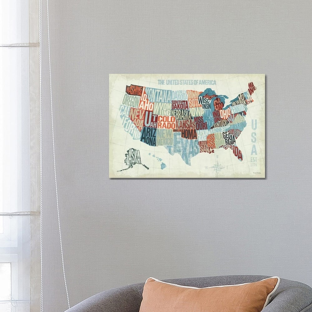 iCanvas "USA Modern Blue " by Michael Mullan Canvas Print