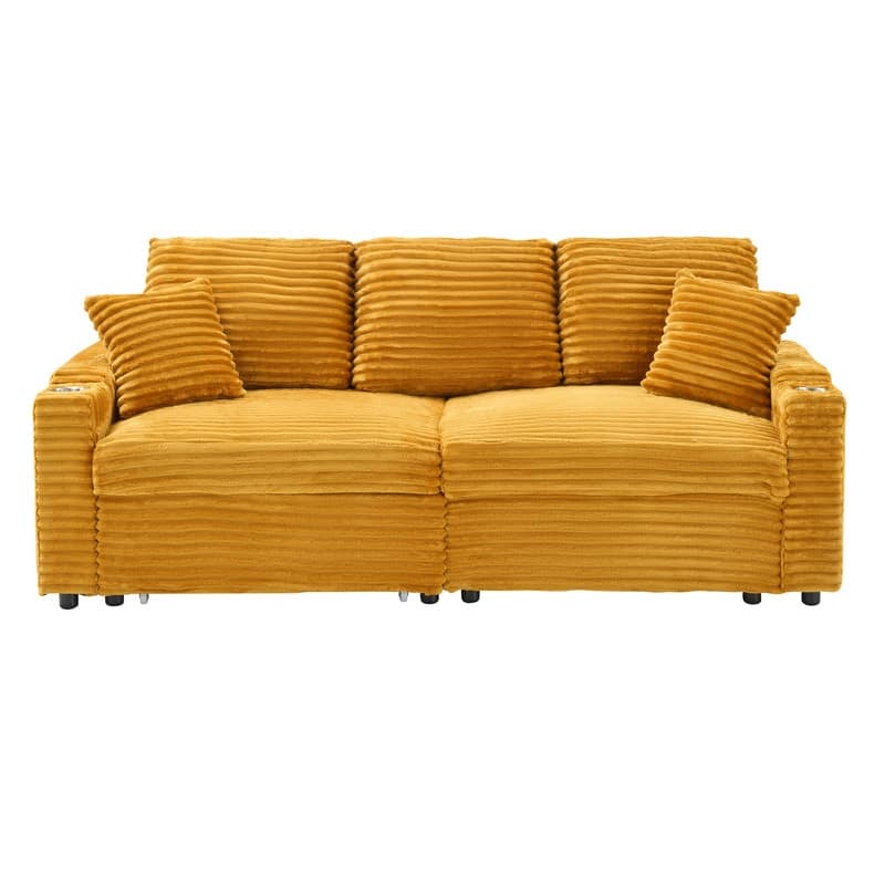 80" Cordylona Sofa, Cup Holder, Ottoman Storage