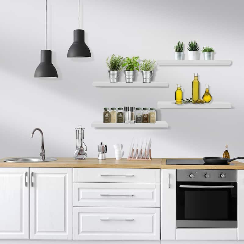Sorbus Floating Wall Shelves Wall Mounted (4 Pack) - 24" L X 9" W X 1.5"H