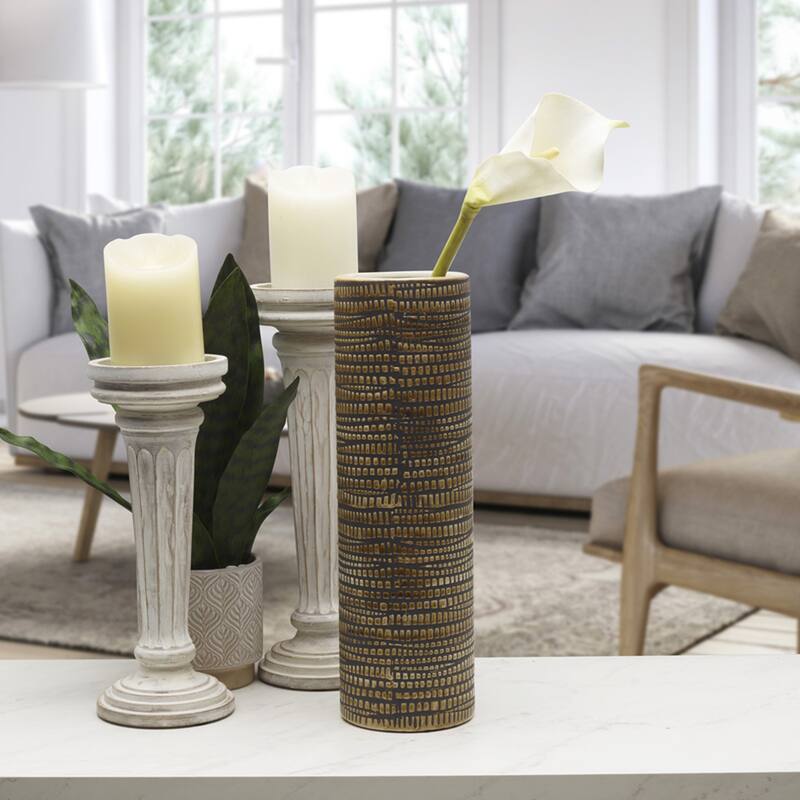 Elements Swirl Cylindrical Vase, 14 Inch