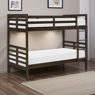 Twin over Twin Wood Bunk Bed with Ladder - Bed Bath & Beyond - 43656112