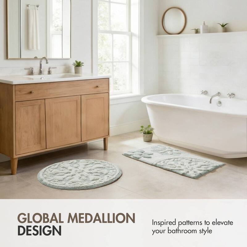 Madison Park Casablanca Medallion Cotton Tufted Bath Rug