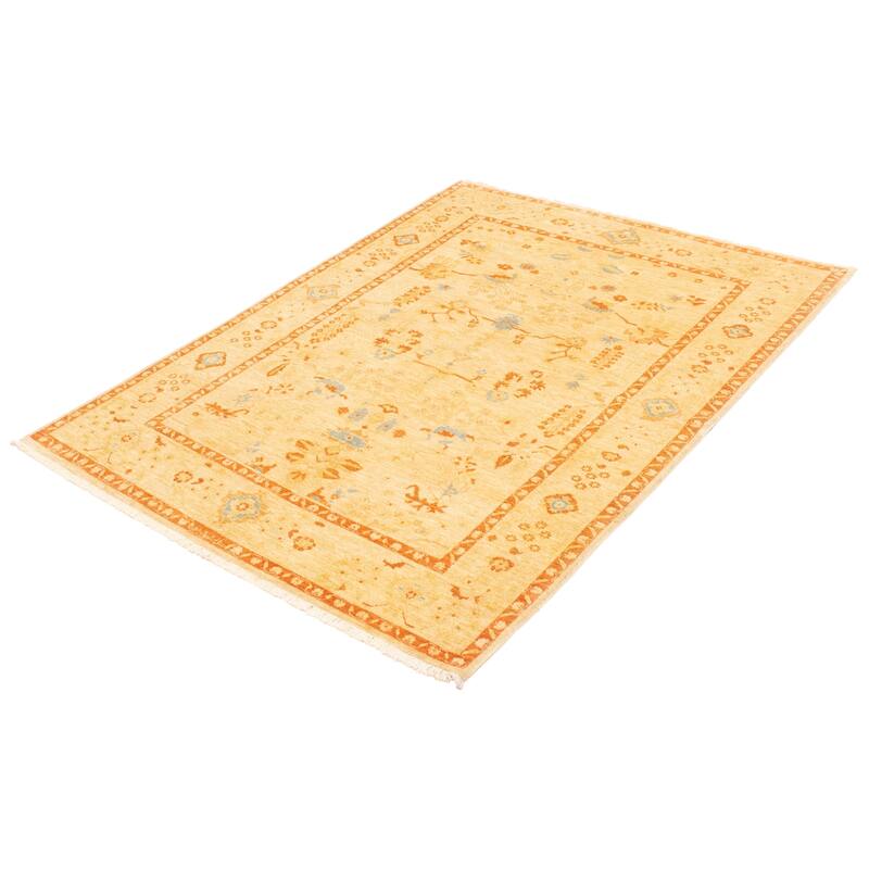 ECARPETGALLERY Hand-knotted Chobi Finest Ivory Wool Rug - 6'2 x 8'7