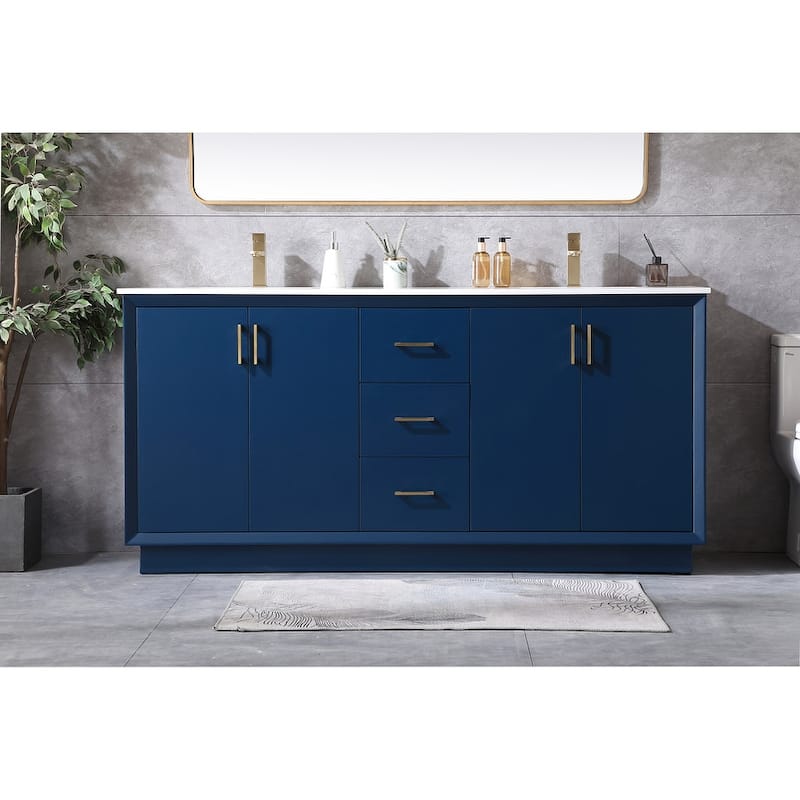 Elegant Lighting VF19672D Hayes 72" Free Standing Double Basin Vanity