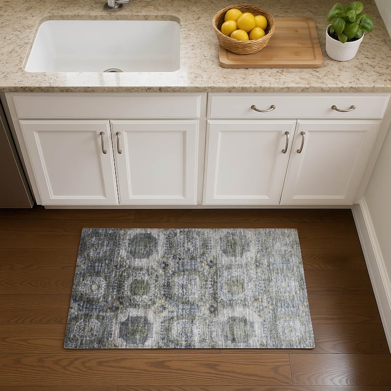 Premium Washable Super Soft Vintage Traditional Mayfield Rug - Mocha - 1'8" x 2'6"