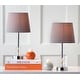 preview thumbnail 1 of 6, SAFAVIEH Lighting 16-inch Ashford Grey Shade Crystal Orb Table Lamp (Set of 2) 9"W x 9"D x 16"H (Set of 2) - Clear