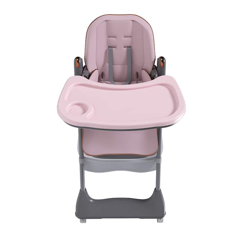 Adjustable Baby High Chair 0-6 Years - Pink