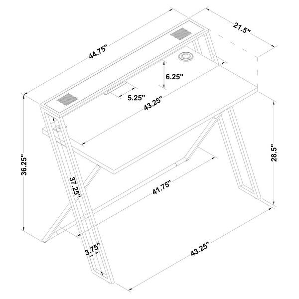 Xavier Writing Desk with USB Ports Black - Bed Bath & Beyond - 36724276