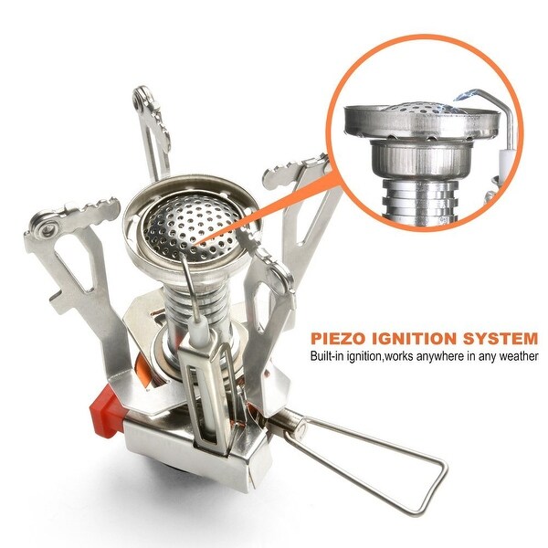 Ultralight Portable Outdoor Backpacking Camping Stoves w/ Piezo Ignition
