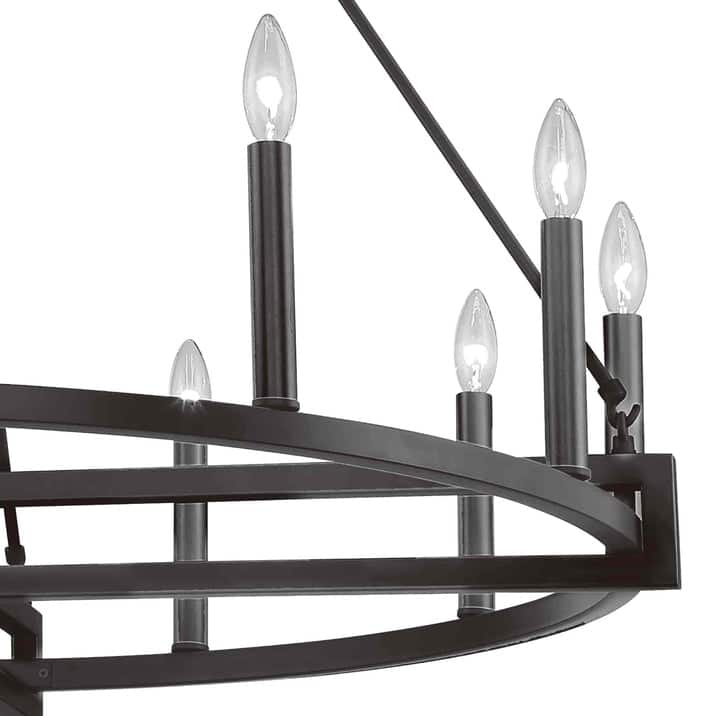 Acroma 12 Light 41In Modern Farmhouse Wagon Wheel Chandelier-UL Certified
