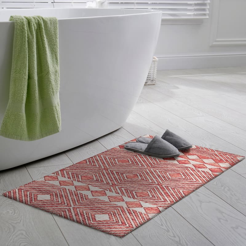 Indoor/ Outdoor Addison Yuma Geometric Southwest Washable Rug - 1'8" x 2'6" - Canyon
