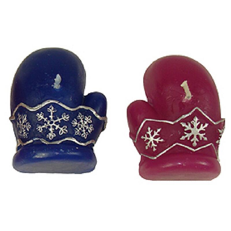 Christmas Mittens Floating Wax Candles - 2.25" - Multicolor - Set of 12