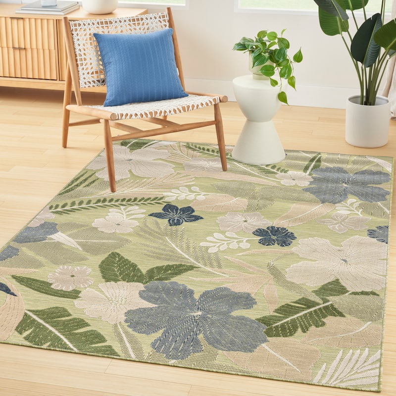 Nourison Suncoast Indoor/Outdoor Floral Area Rug.