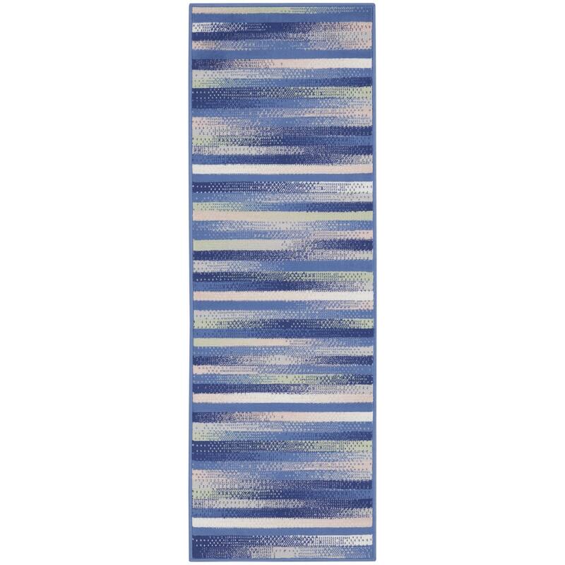 Jawa Power Loomed Distressed Abstract Modern Non Skid Stain Resistant Area Rug By HomeRoots - 96' X '24' X '0.39