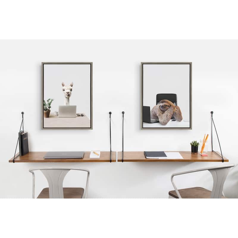 Kate and Laurel Vista Wall Mounted Wooden Desk Shelf