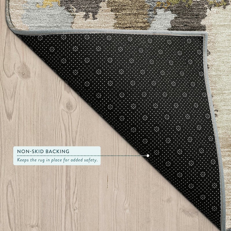 Machine Washable Indoor/ Outdoor Contemporary Stacks Chantille Rug