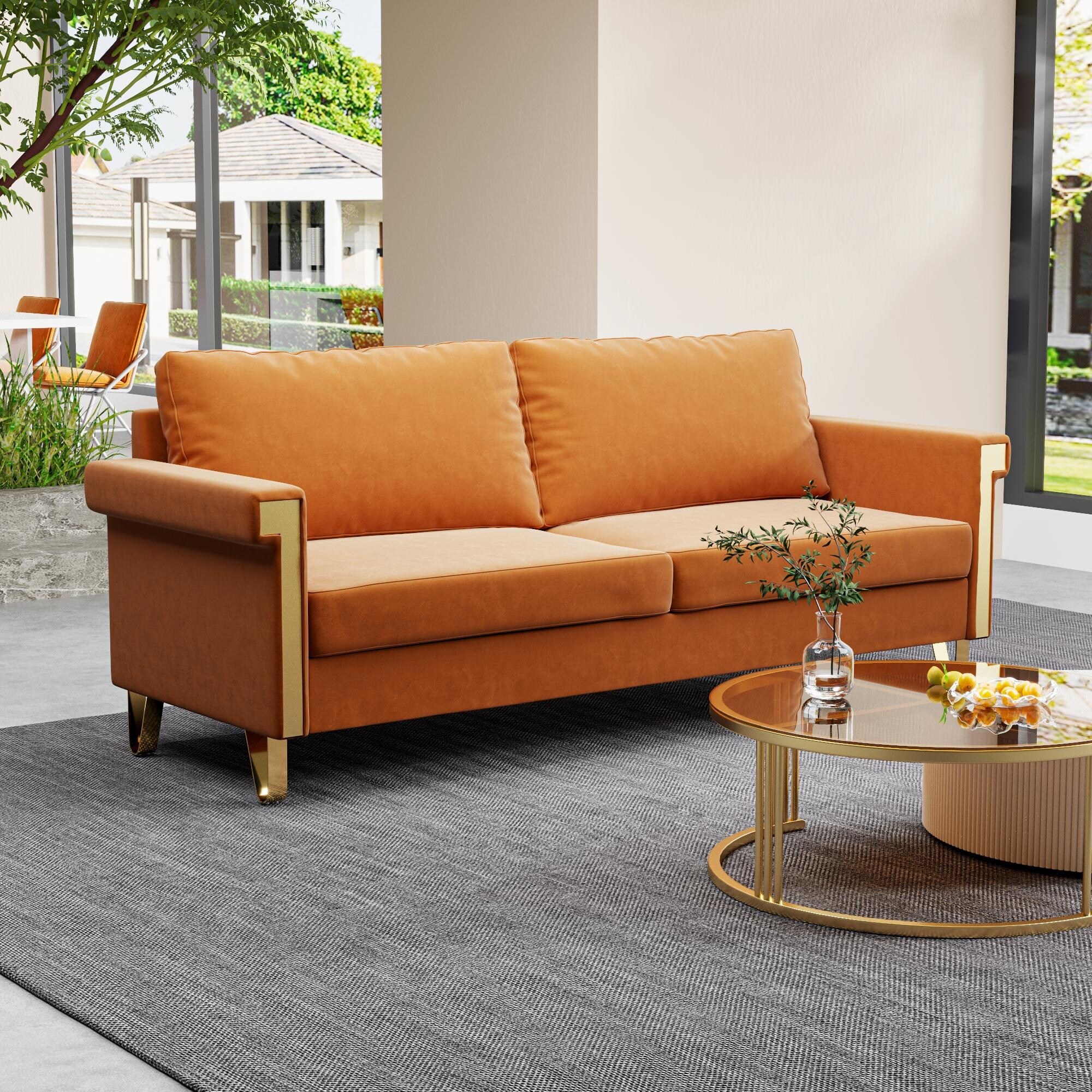 【Orange】LILLE SOFA 2P Amazon.com: ZeeFu Convertible Sectional Sofa Couch,Classic 3