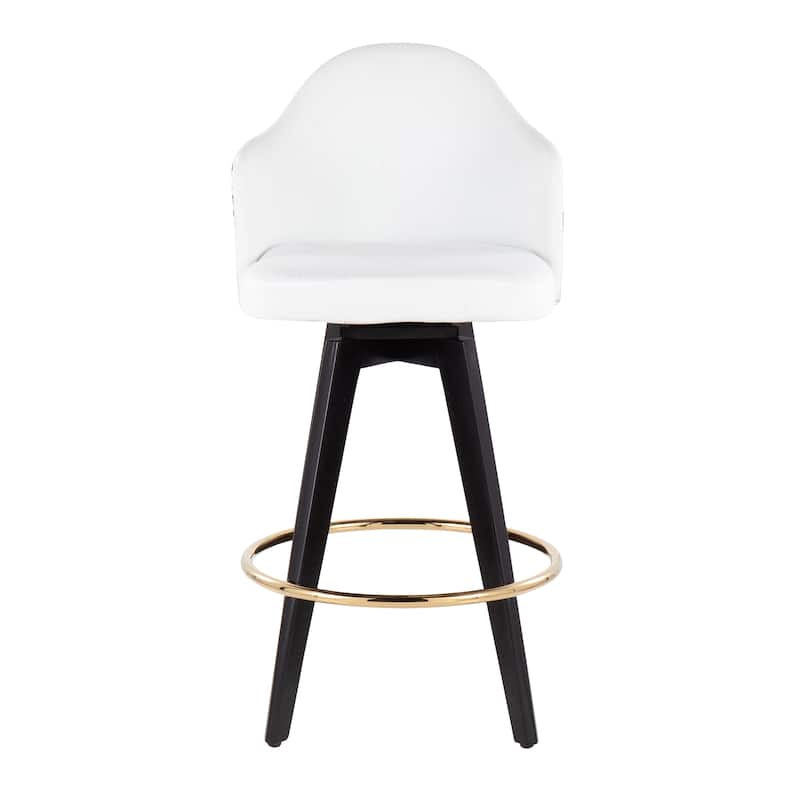 Carson Carrington Valsatra 26" Upholstered Counter Stool with Black Wood Base (Set of 2)