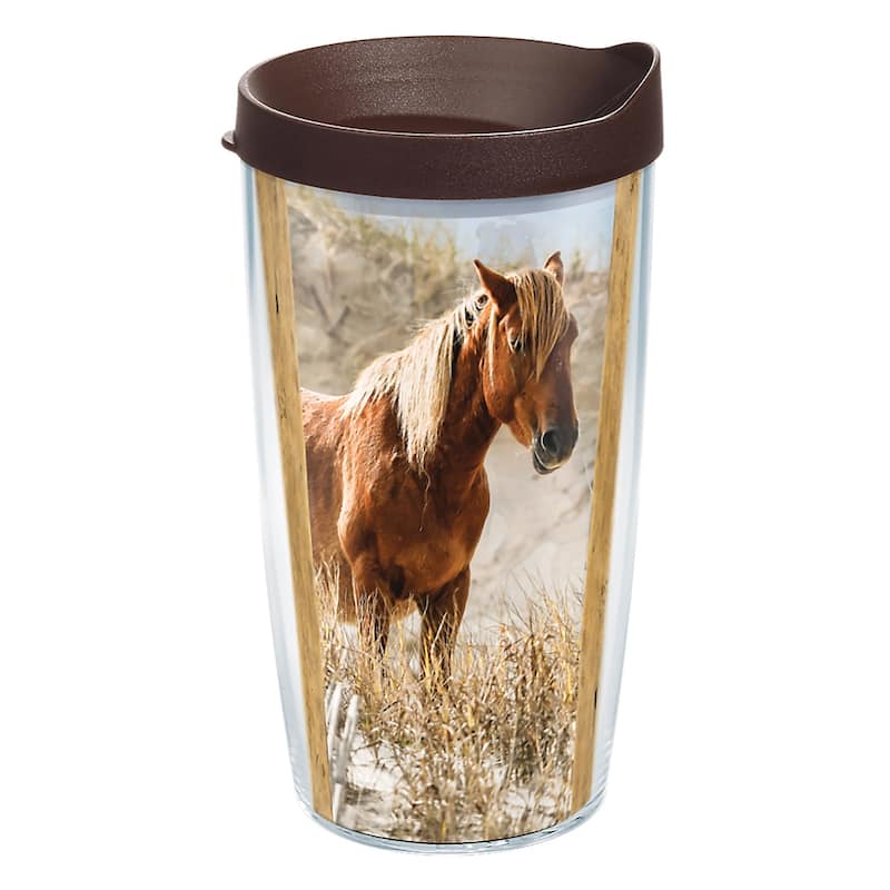 Tervis Coastal Wild Horses Made in USA Double Walled Insulated Travel Tumbler, Classic - 16oz