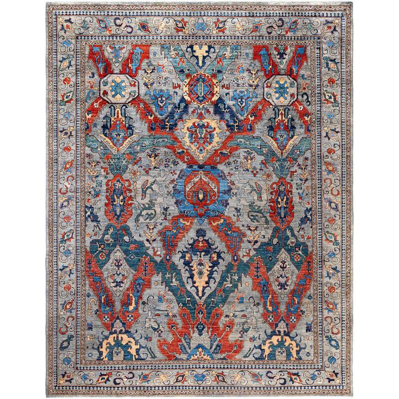 Serapi One-of-a-Kind Hand-Knotted Area Rug - Gray - 9' 0" x 11' 7"