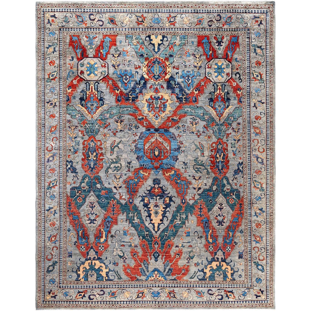 Serapi One-of-a-Kind Hand-Knotted Area Rug - Gray - 9' 0" x 11' 7"