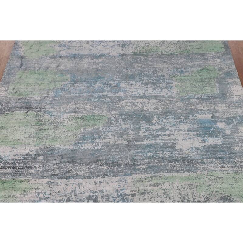 Contemporary / Abstract Area Rug Handmade Oriental Wool Carpet - 9'0" X 12'0"