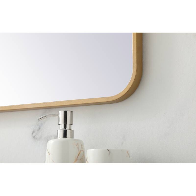 Ezra Soft Corner Metal Rectangular Mirror